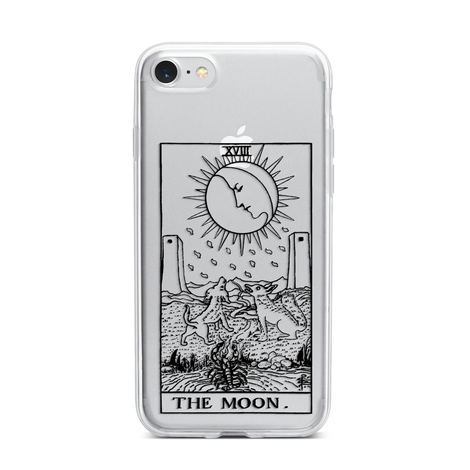 The Moon Monochrome iPhone 7 Bumper Case on Silver iPhone