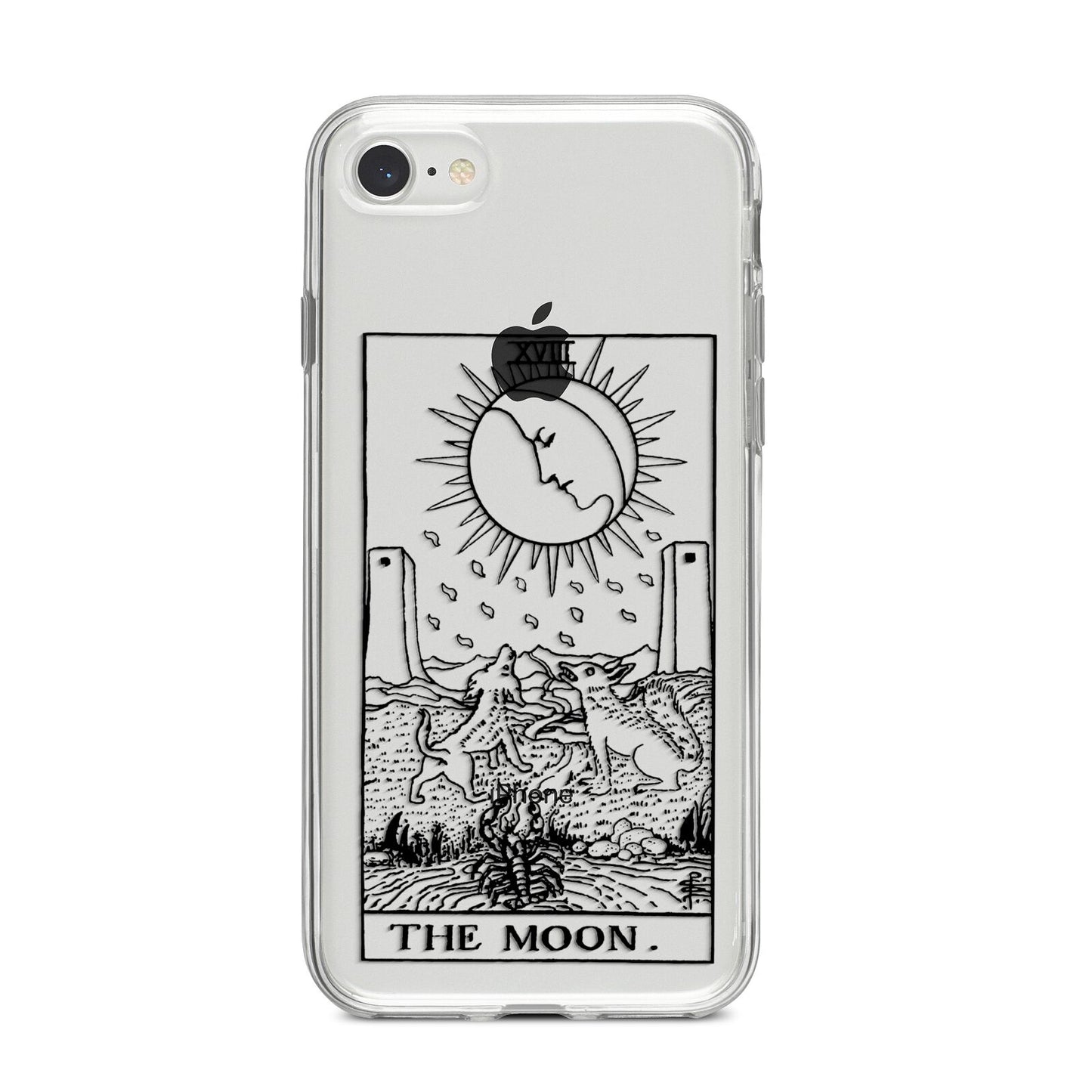 The Moon Monochrome iPhone 8 Bumper Case on Silver iPhone