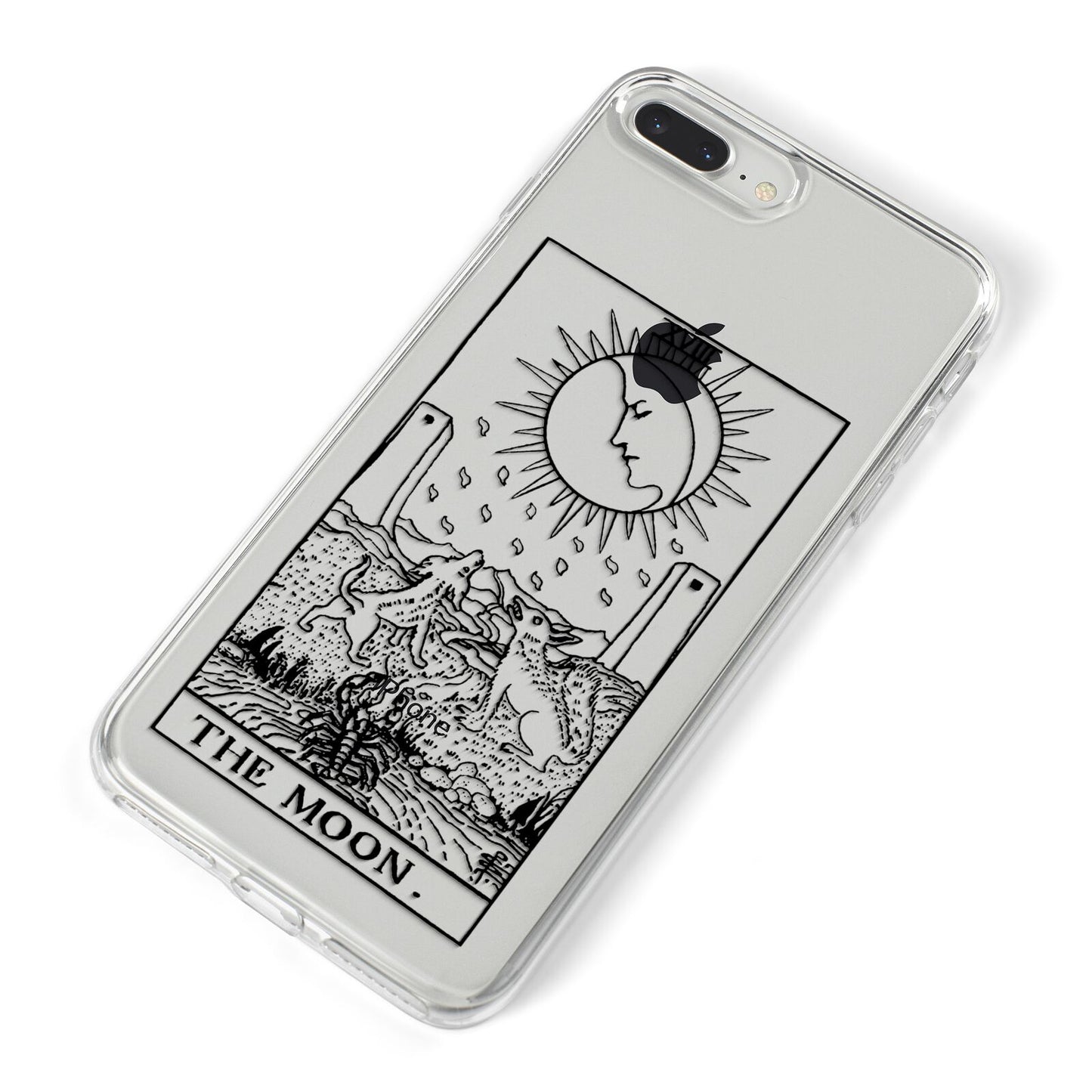 The Moon Monochrome iPhone 8 Plus Bumper Case on Silver iPhone Alternative Image