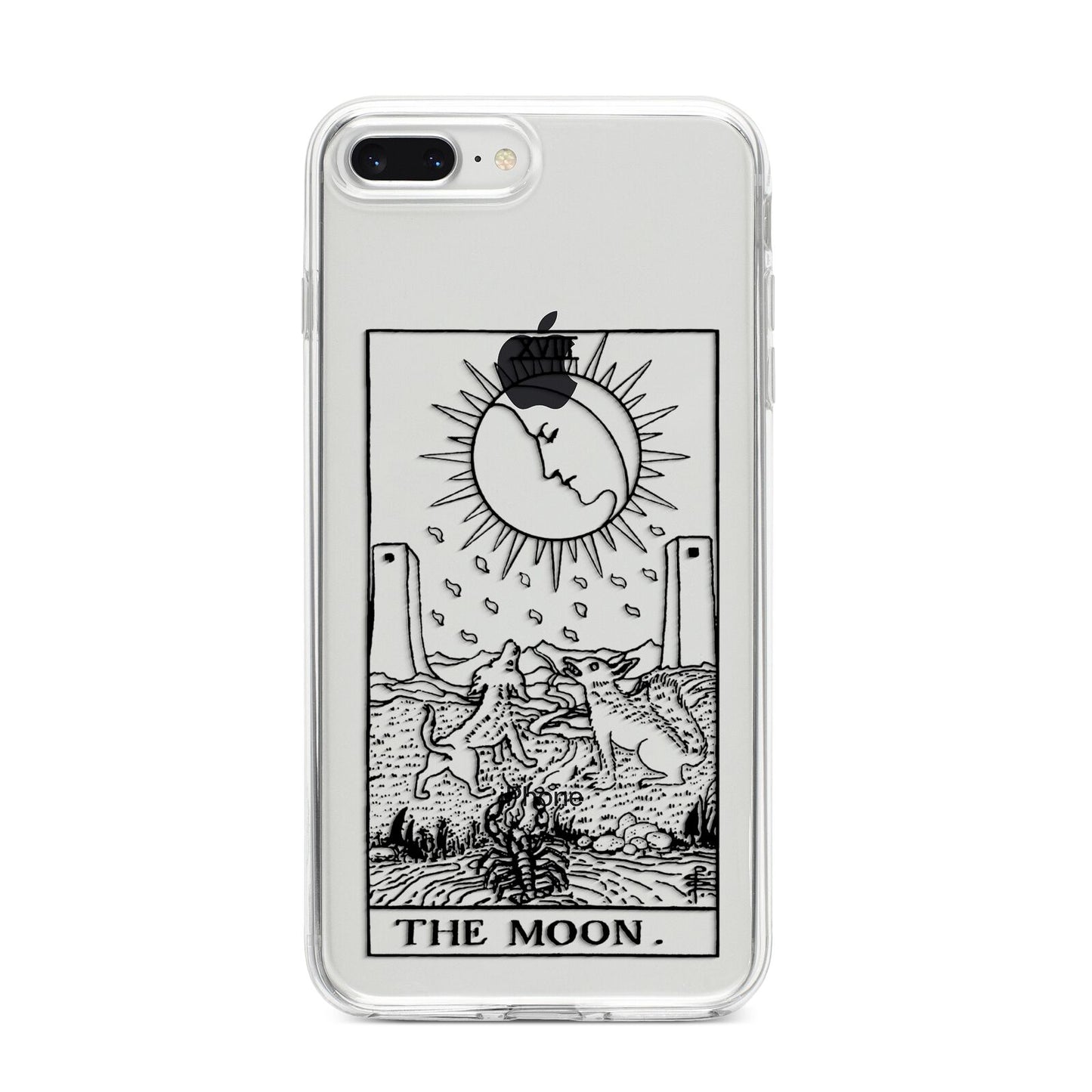 The Moon Monochrome iPhone 8 Plus Bumper Case on Silver iPhone