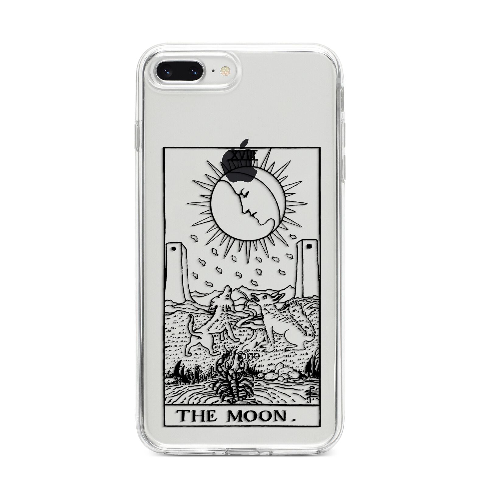 The Moon Monochrome iPhone 8 Plus Bumper Case on Silver iPhone