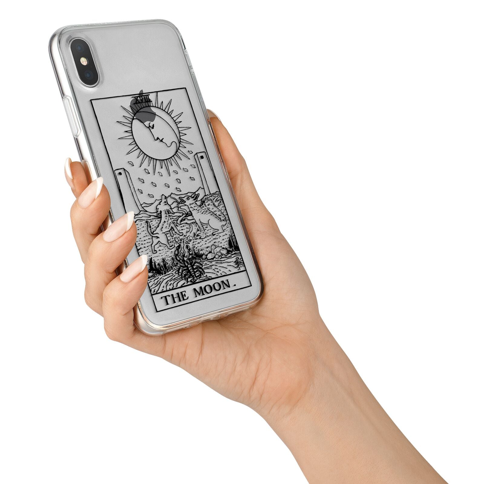 The Moon Monochrome iPhone X Bumper Case on Silver iPhone Alternative Image 2