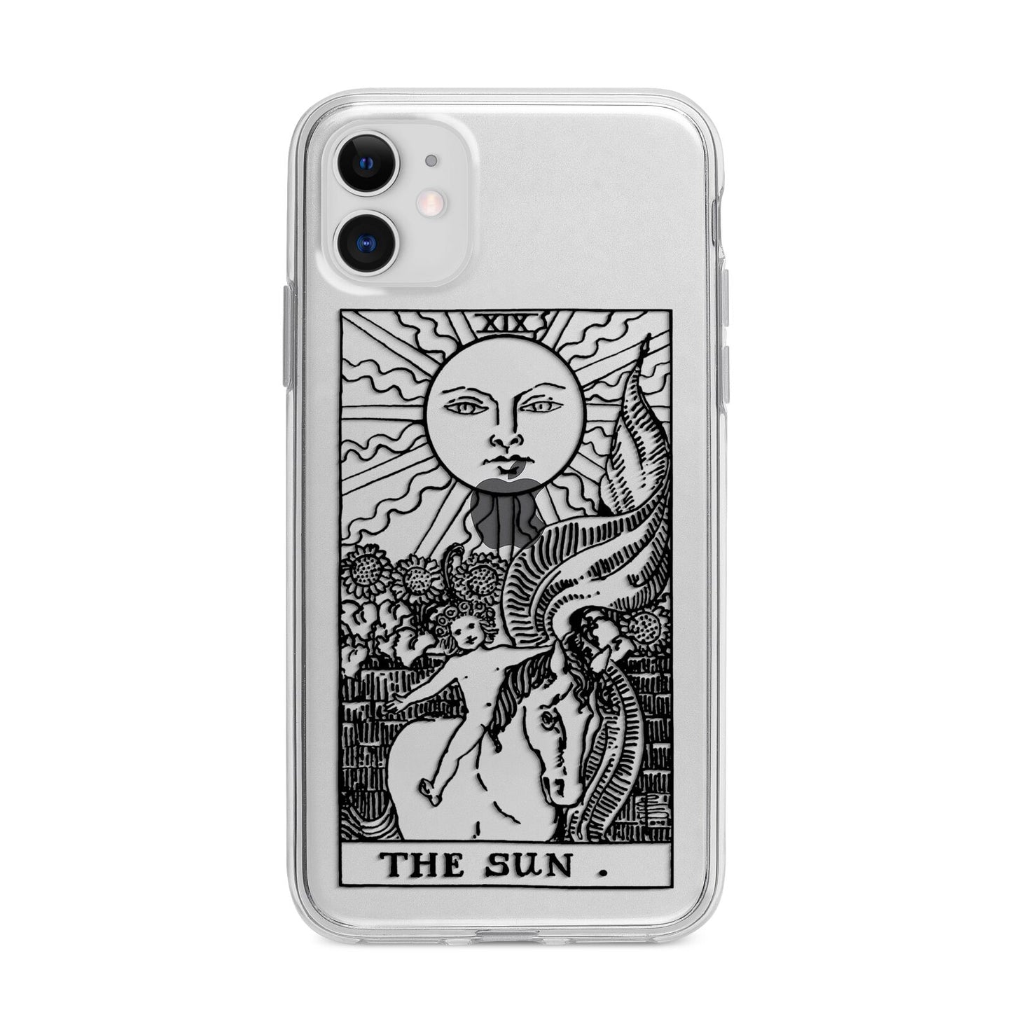 The Sun Monochrome Apple iPhone 11 in White with Bumper Case