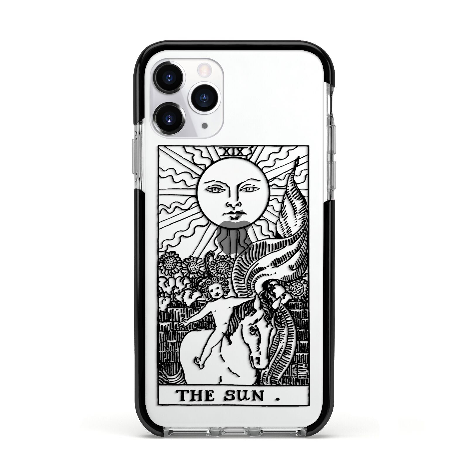 The Sun Monochrome Apple iPhone 11 Pro in Silver with Black Impact Case
