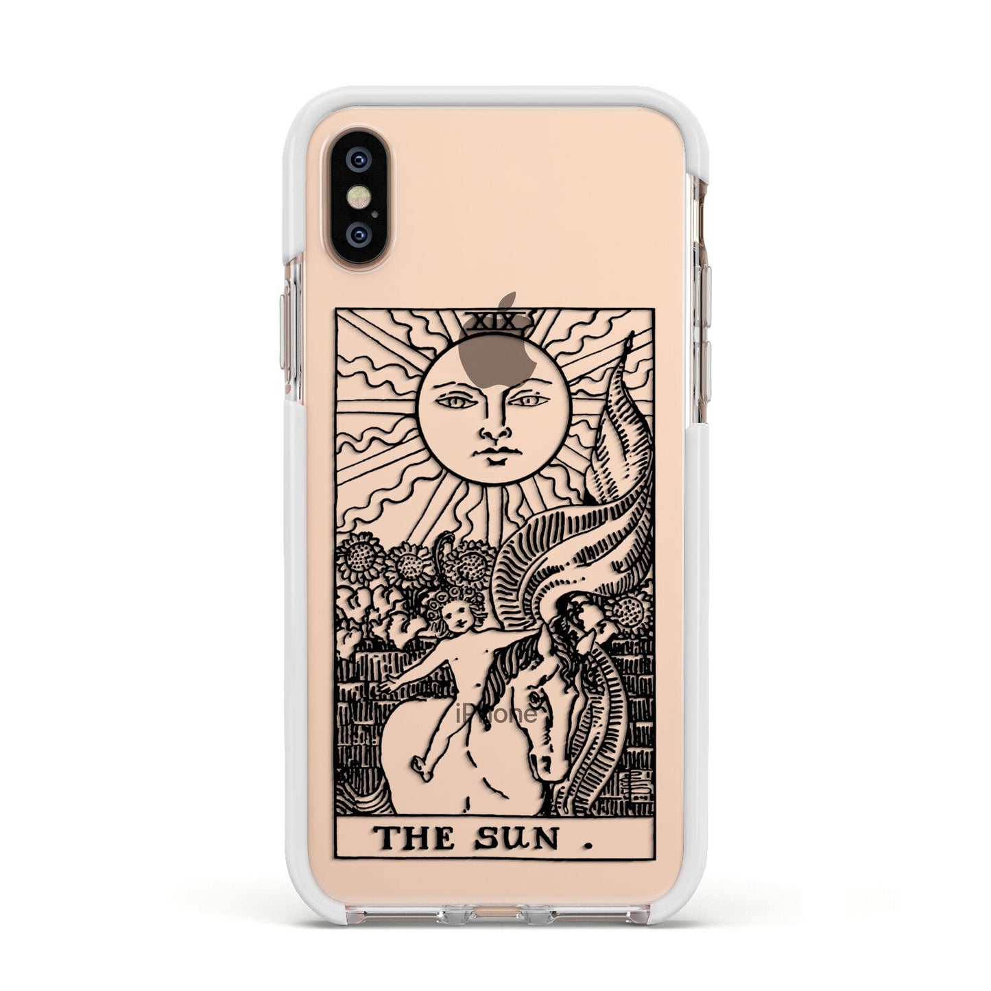 The Sun Monochrome Apple iPhone Xs Impact Case White Edge on Gold Phone