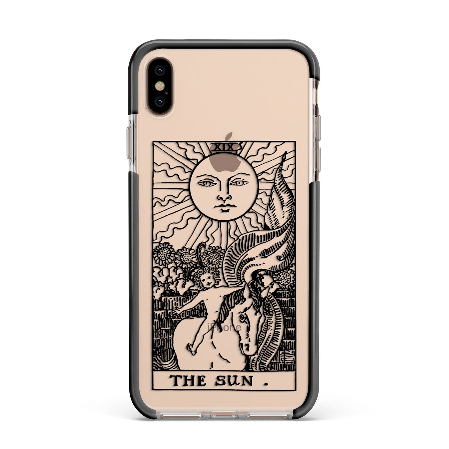 The Sun Monochrome Apple iPhone Xs Max Impact Case Black Edge on Gold Phone