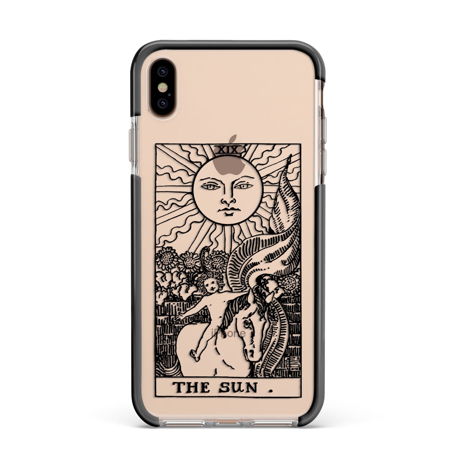 The Sun Monochrome Apple iPhone Xs Max Impact Case Black Edge on Gold Phone