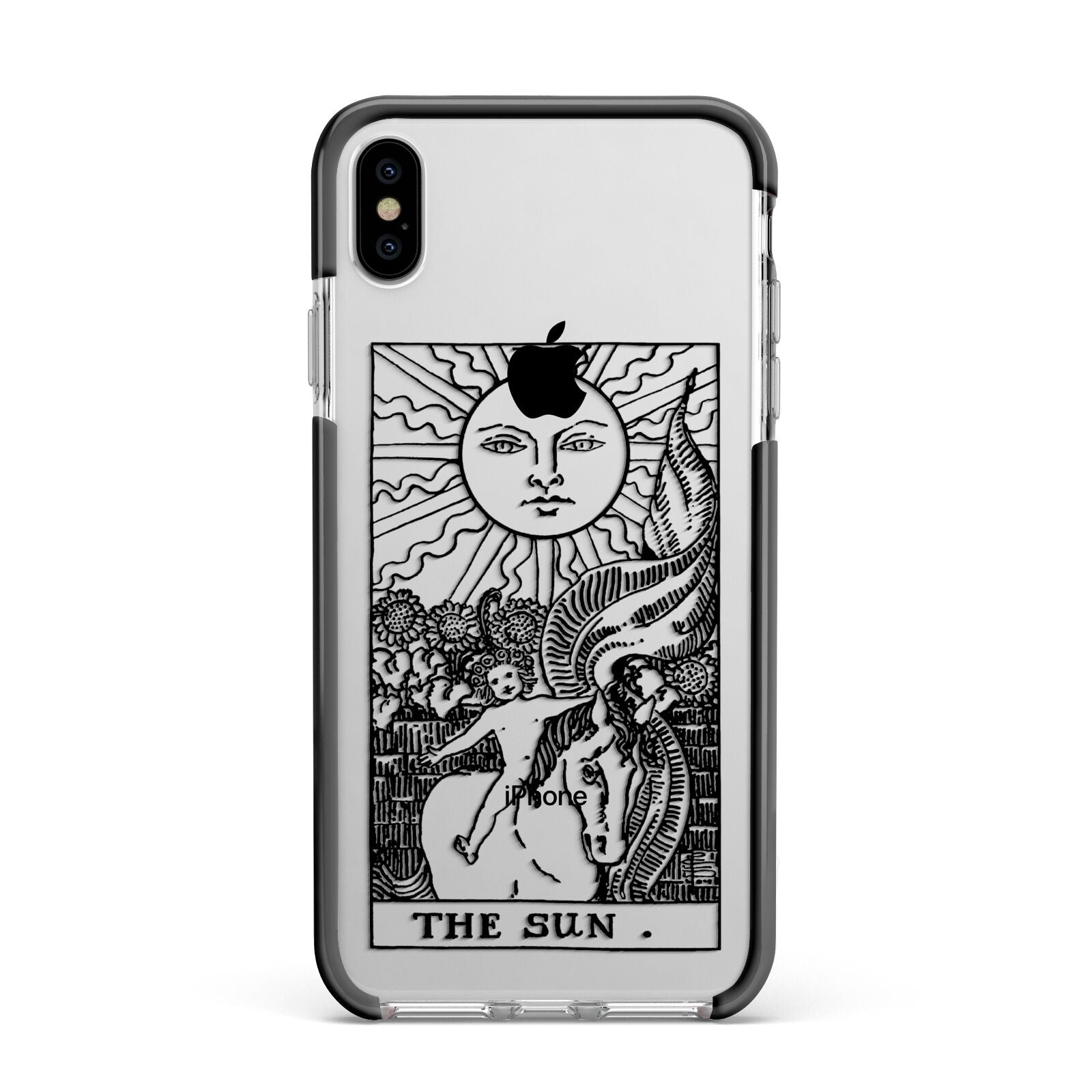 The Sun Monochrome Apple iPhone Xs Max Impact Case Black Edge on Silver Phone