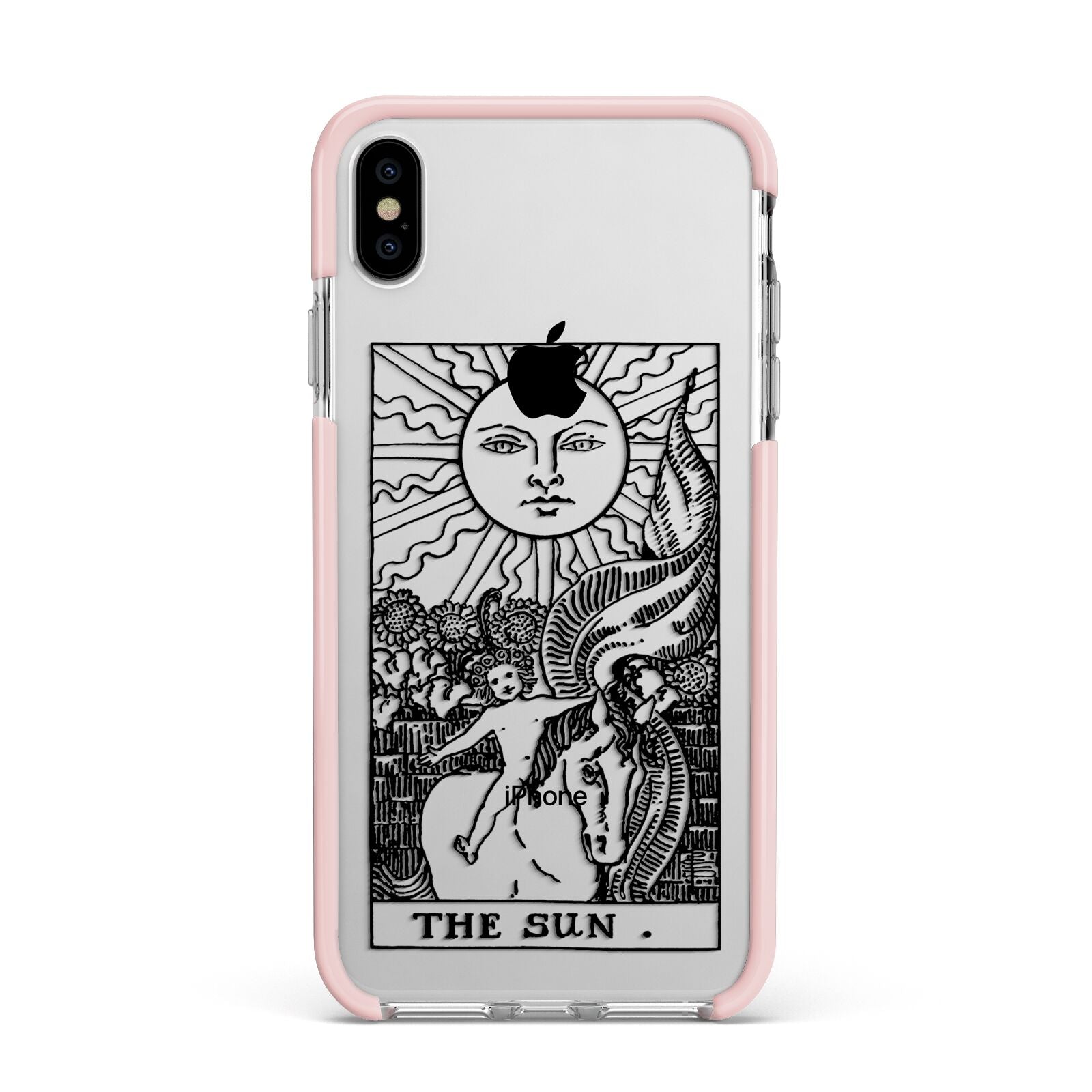 The Sun Monochrome Apple iPhone Xs Max Impact Case Pink Edge on Silver Phone