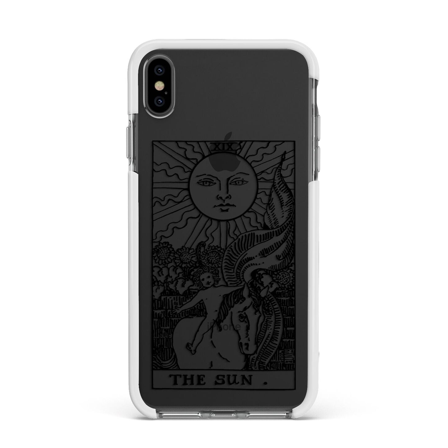 The Sun Monochrome Apple iPhone Xs Max Impact Case White Edge on Black Phone