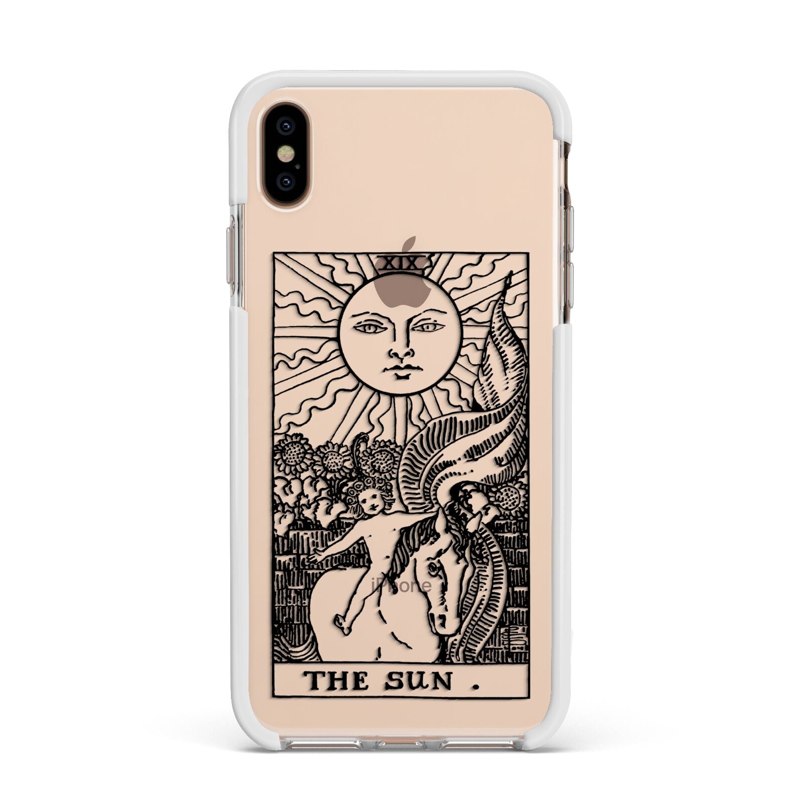 The Sun Monochrome Apple iPhone Xs Max Impact Case White Edge on Gold Phone