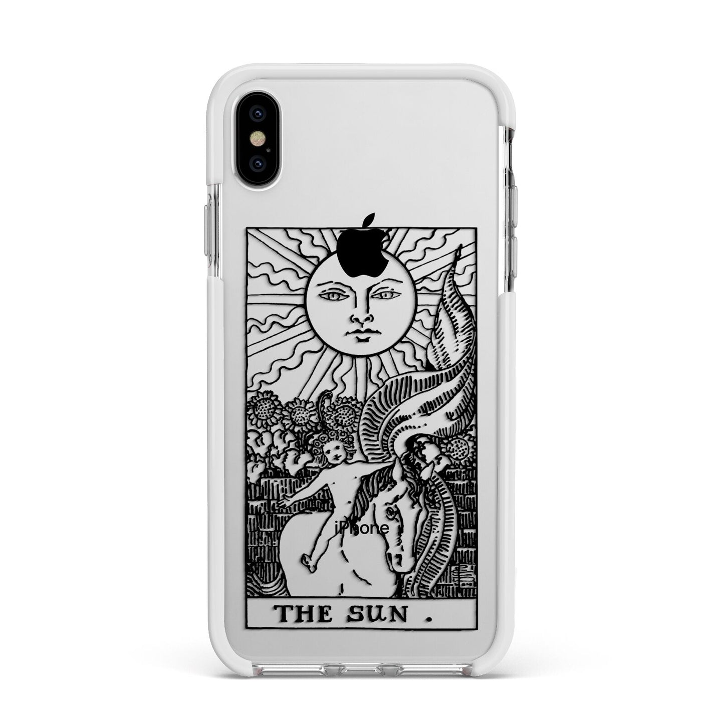 The Sun Monochrome Apple iPhone Xs Max Impact Case White Edge on Silver Phone