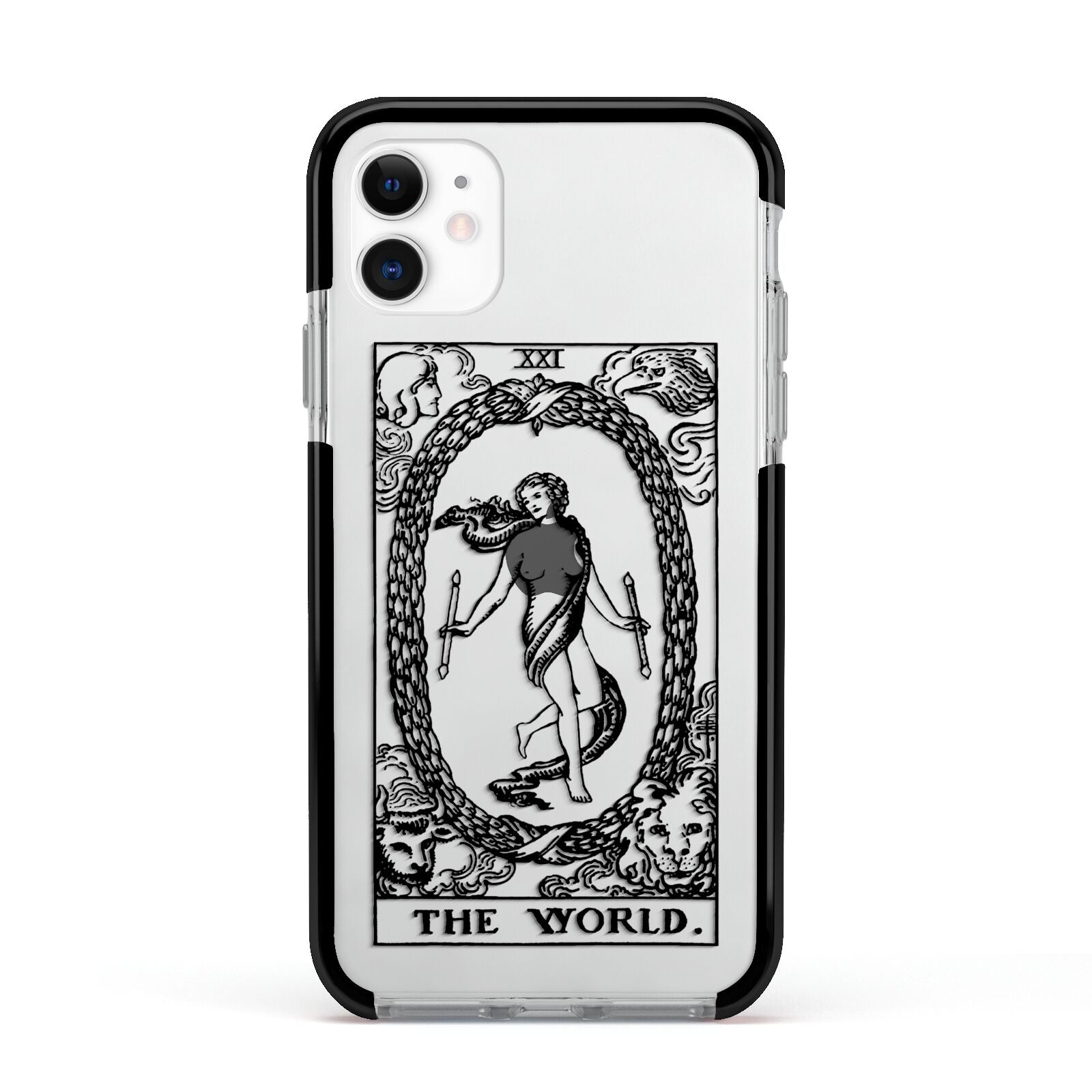 The World Monochrome Apple iPhone 11 in White with Black Impact Case