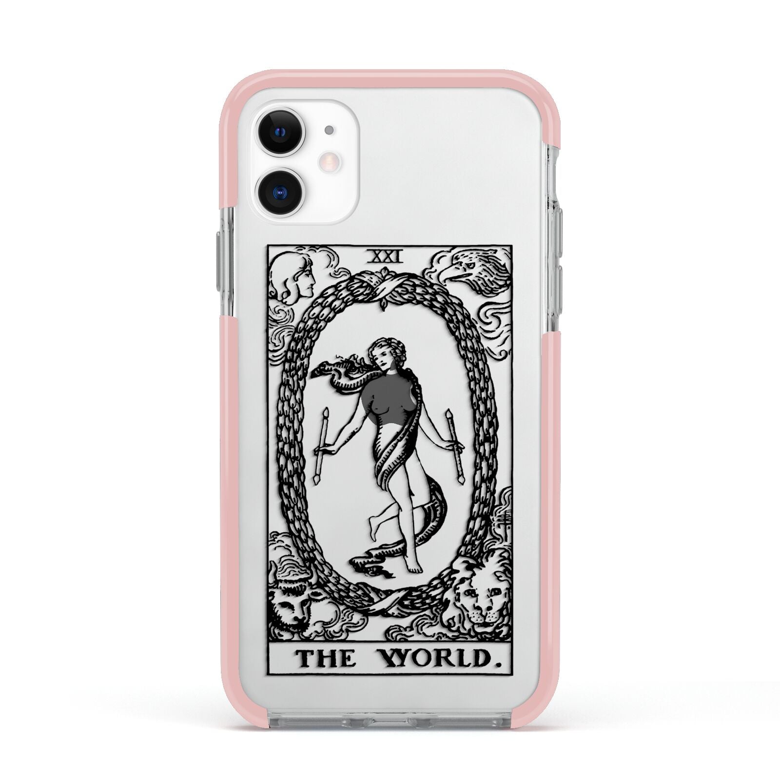 The World Monochrome Apple iPhone 11 in White with Pink Impact Case