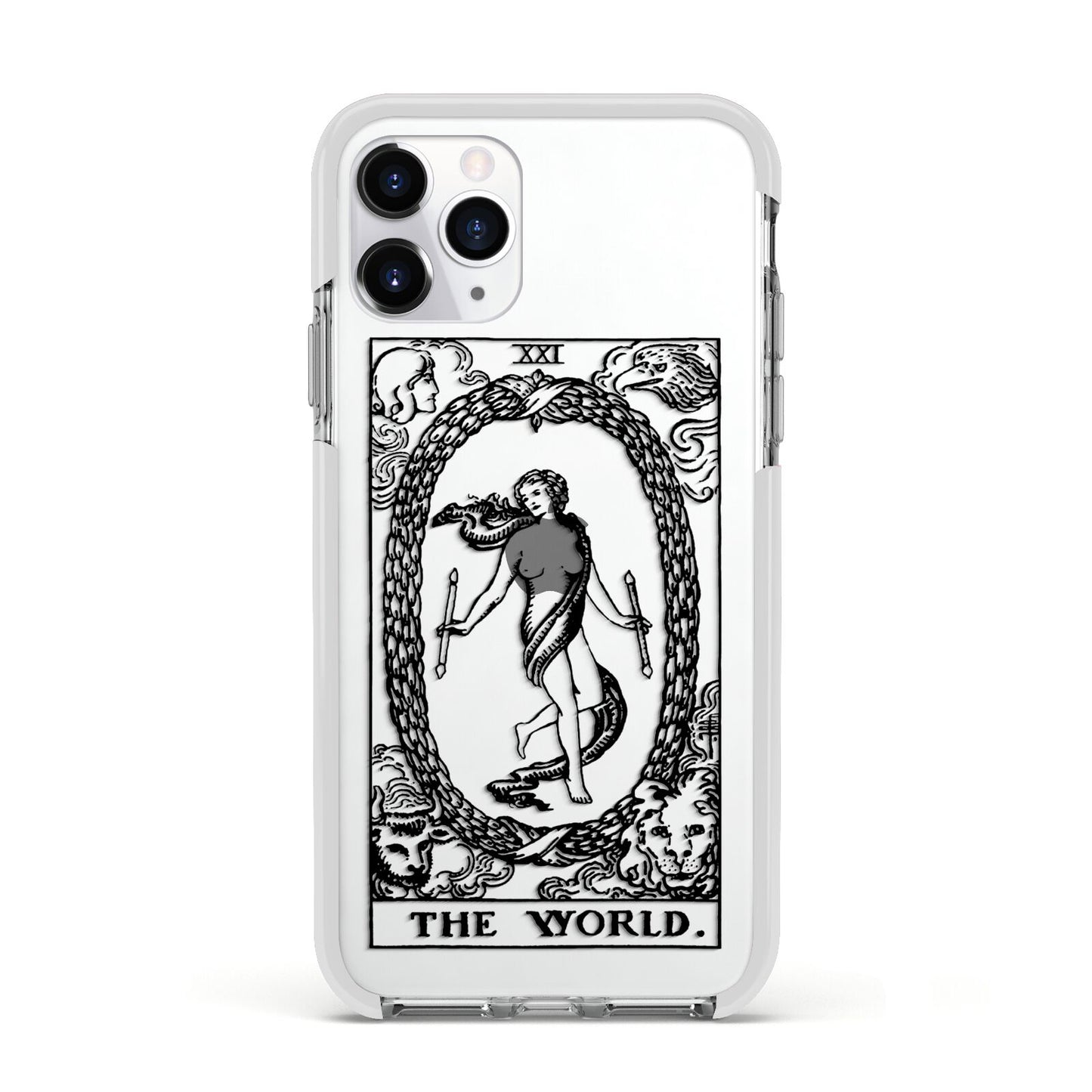 The World Monochrome Apple iPhone 11 Pro in Silver with White Impact Case