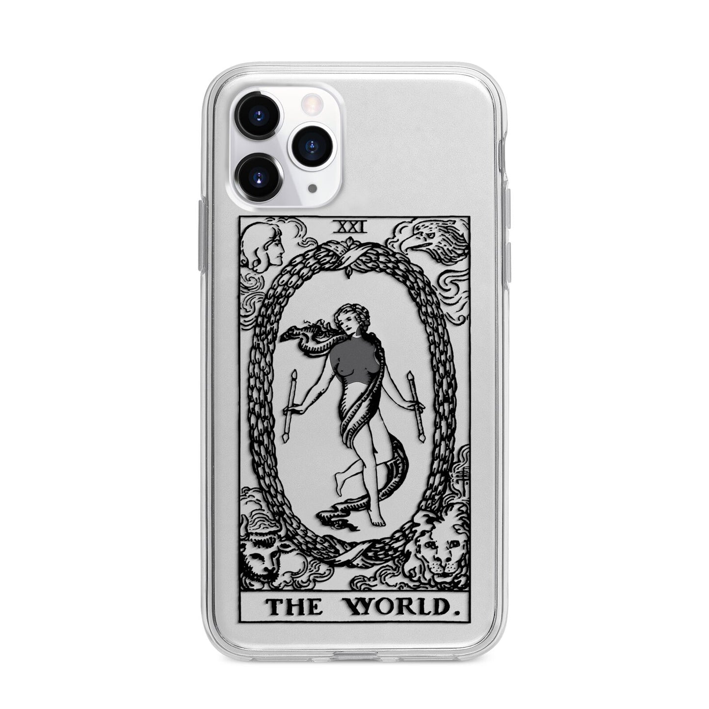 The World Monochrome Apple iPhone 11 Pro Max in Silver with Bumper Case