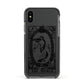 The World Monochrome Apple iPhone Xs Impact Case Black Edge on Black Phone