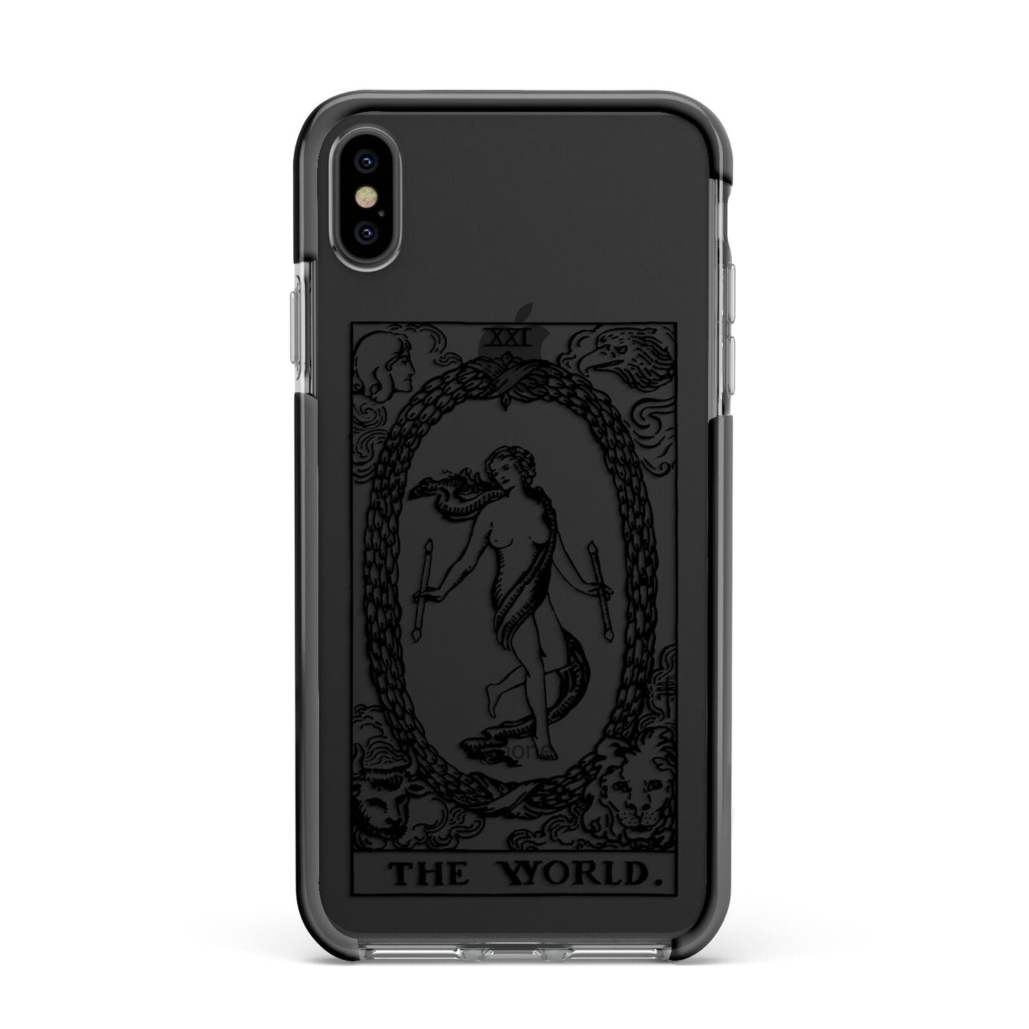The World Monochrome Apple iPhone Xs Max Impact Case Black Edge on Black Phone