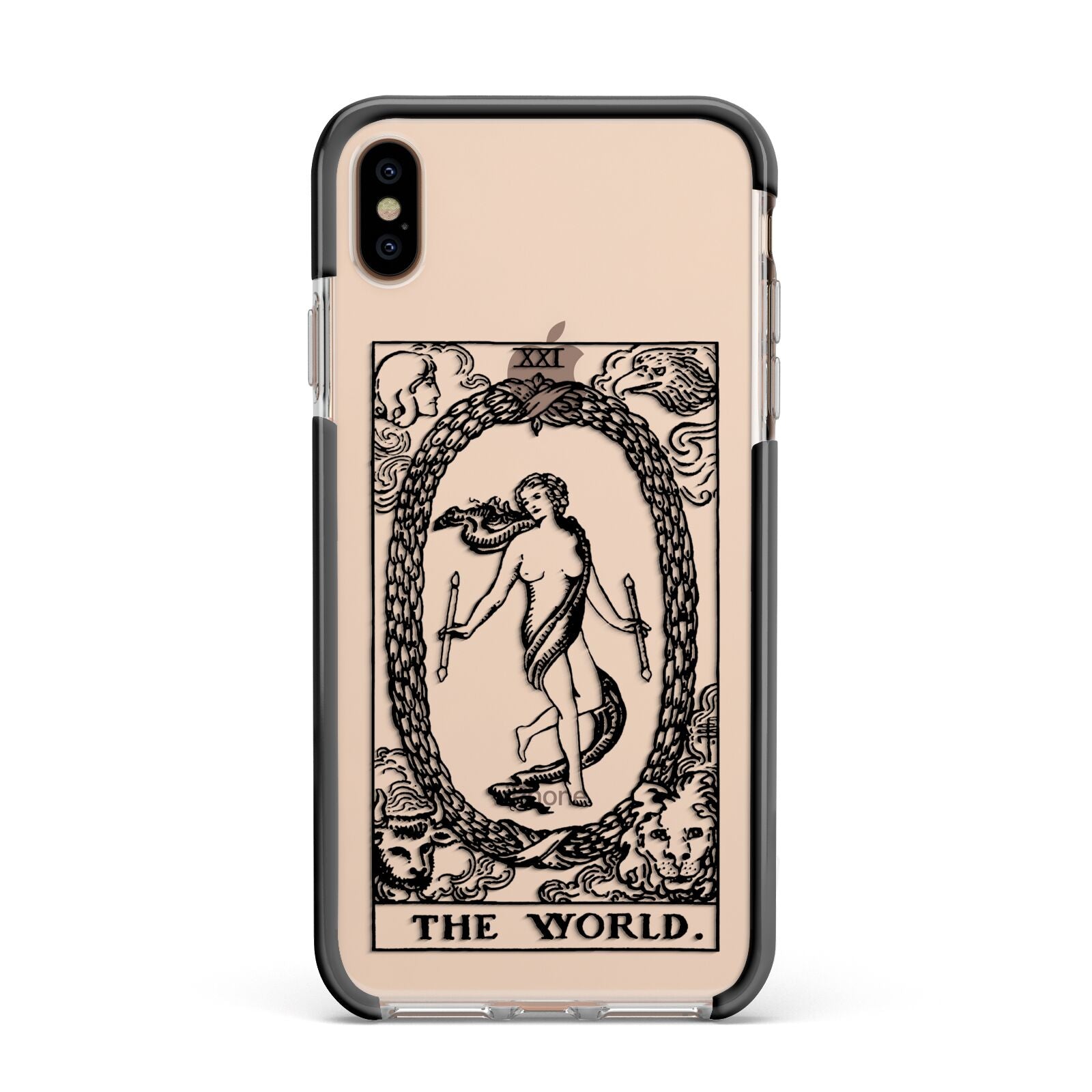 The World Monochrome Apple iPhone Xs Max Impact Case Black Edge on Gold Phone
