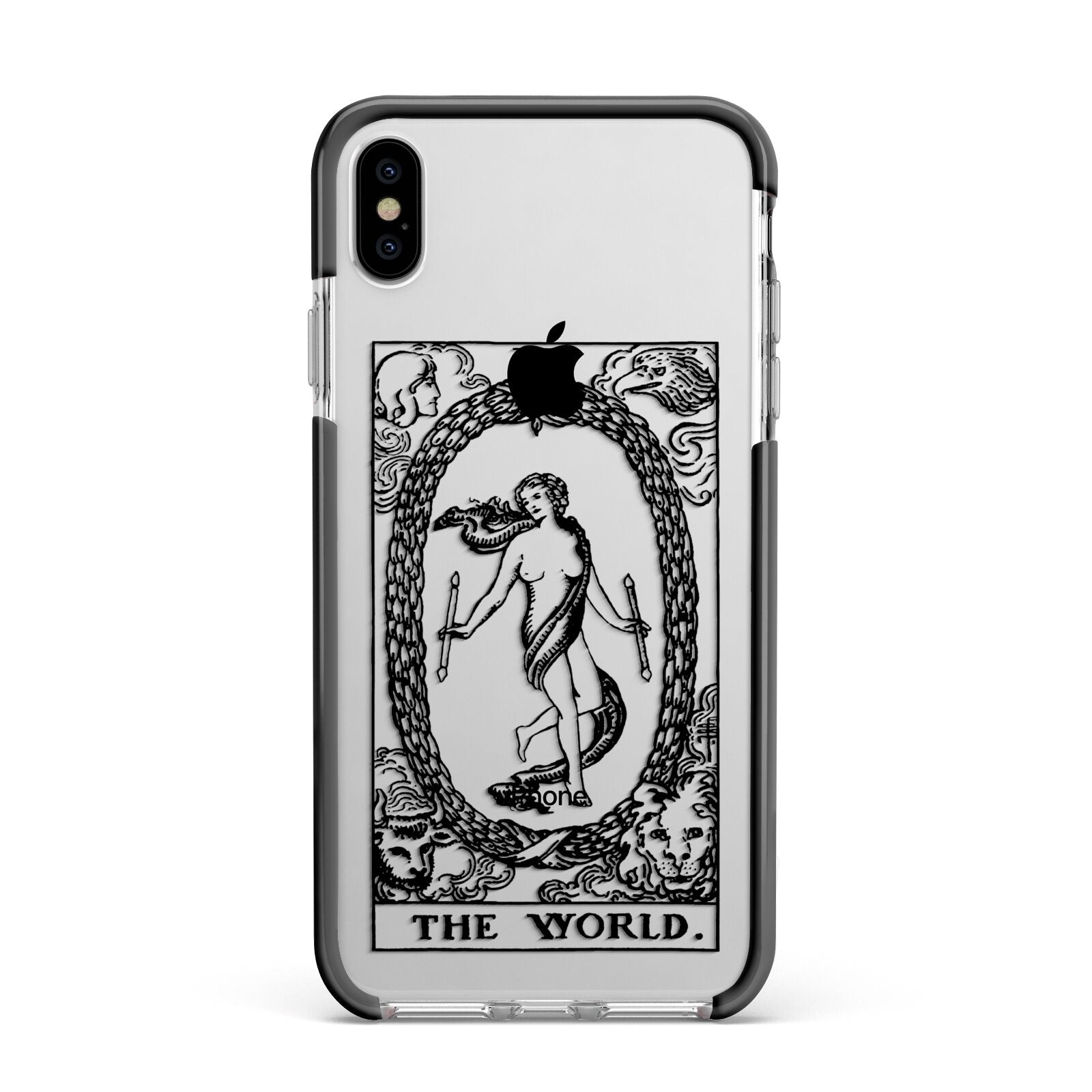 The World Monochrome Apple iPhone Xs Max Impact Case Black Edge on Silver Phone