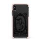 The World Monochrome Apple iPhone Xs Max Impact Case Pink Edge on Black Phone