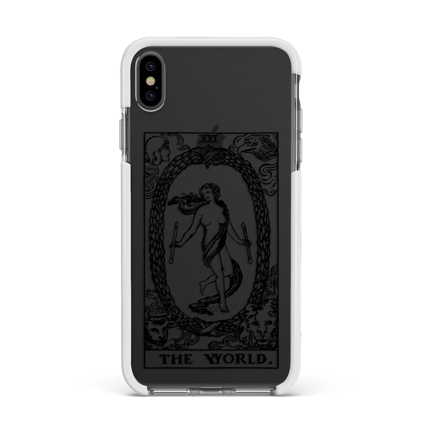 The World Monochrome Apple iPhone Xs Max Impact Case White Edge on Black Phone