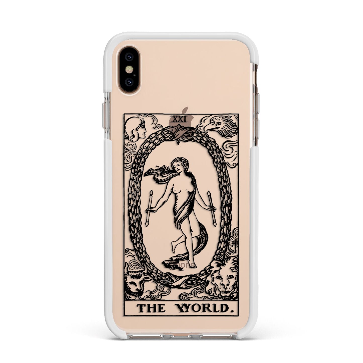 The World Monochrome Apple iPhone Xs Max Impact Case White Edge on Gold Phone