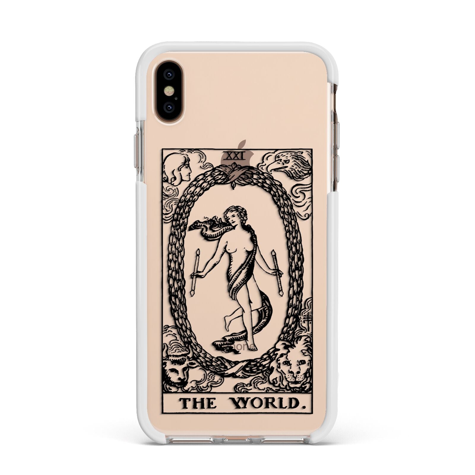 The World Monochrome Apple iPhone Xs Max Impact Case White Edge on Gold Phone
