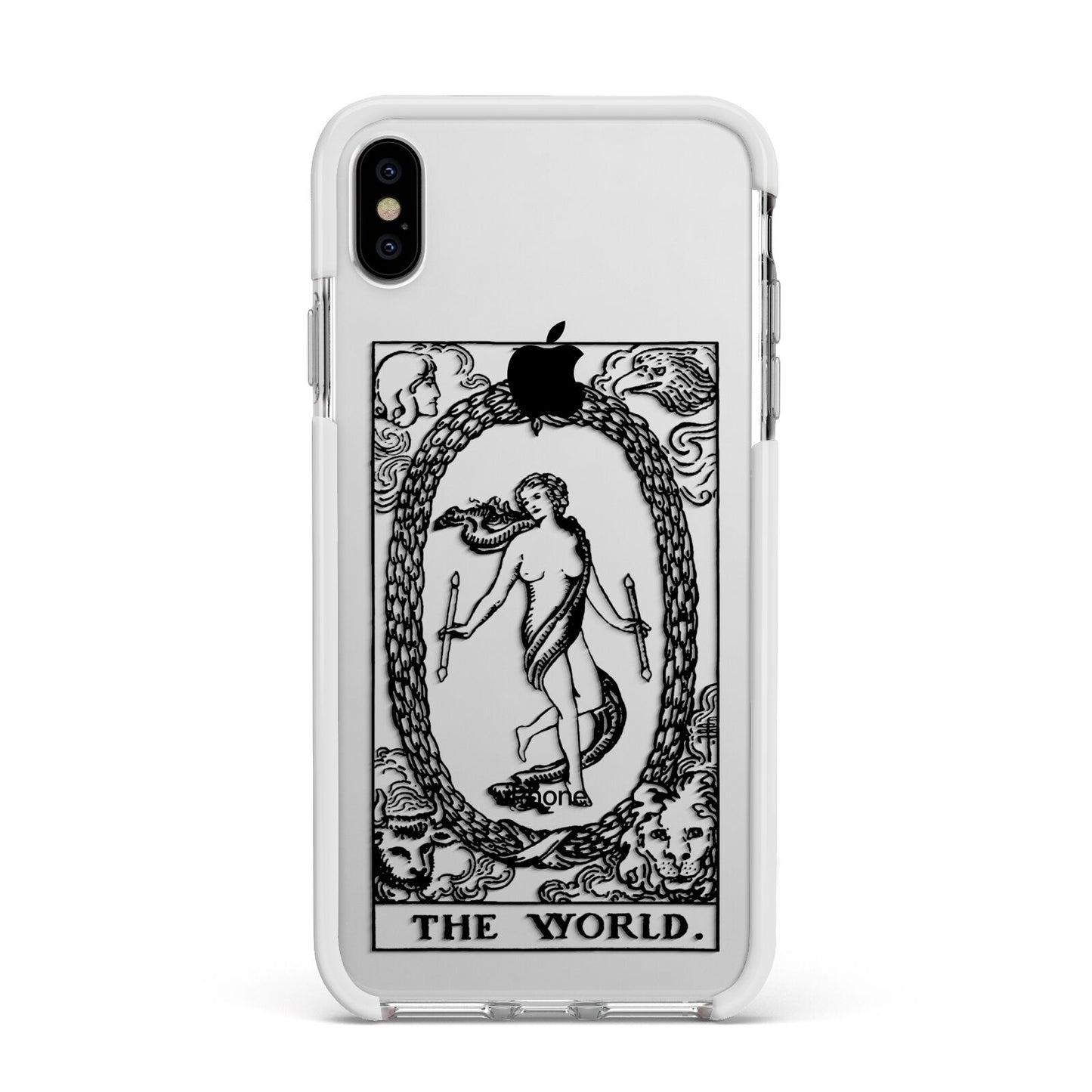 The World Monochrome Apple iPhone Xs Max Impact Case White Edge on Silver Phone