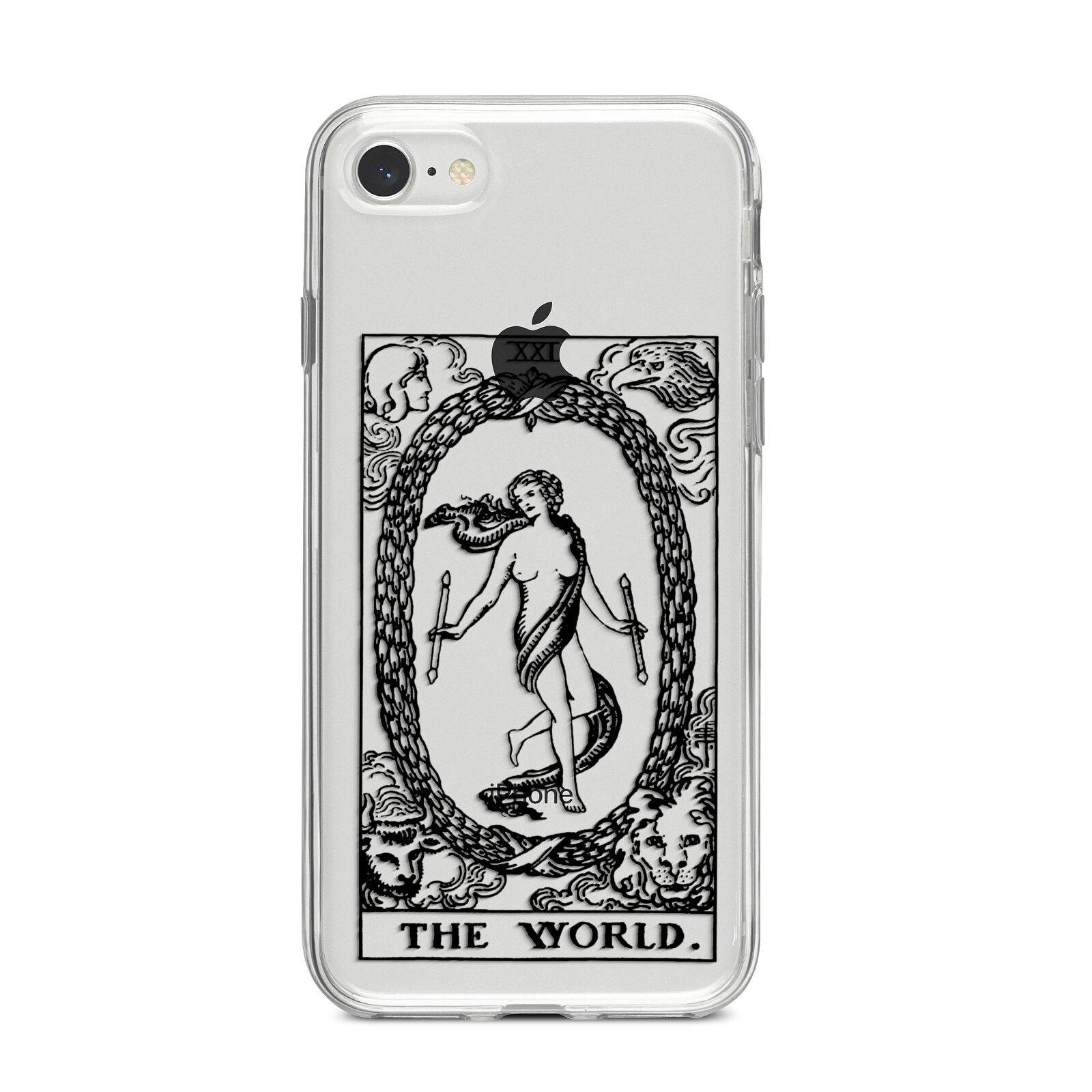The World Monochrome iPhone 8 Bumper Case on Silver iPhone