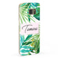 Personalised Tropical Leaf Pink Name Samsung Galaxy Case Fourty Five Degrees