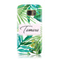 Personalised Tropical Leaf Pink Name Samsung Galaxy Case