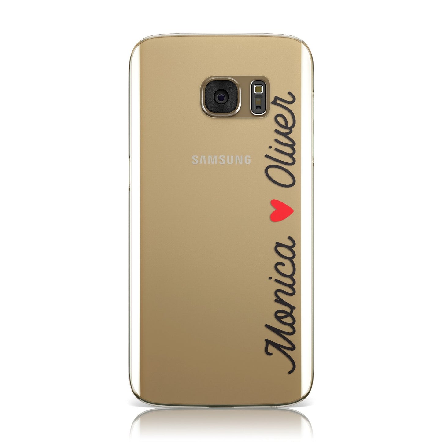Personalised Two Names Couples Clear Custom Black Samsung Galaxy