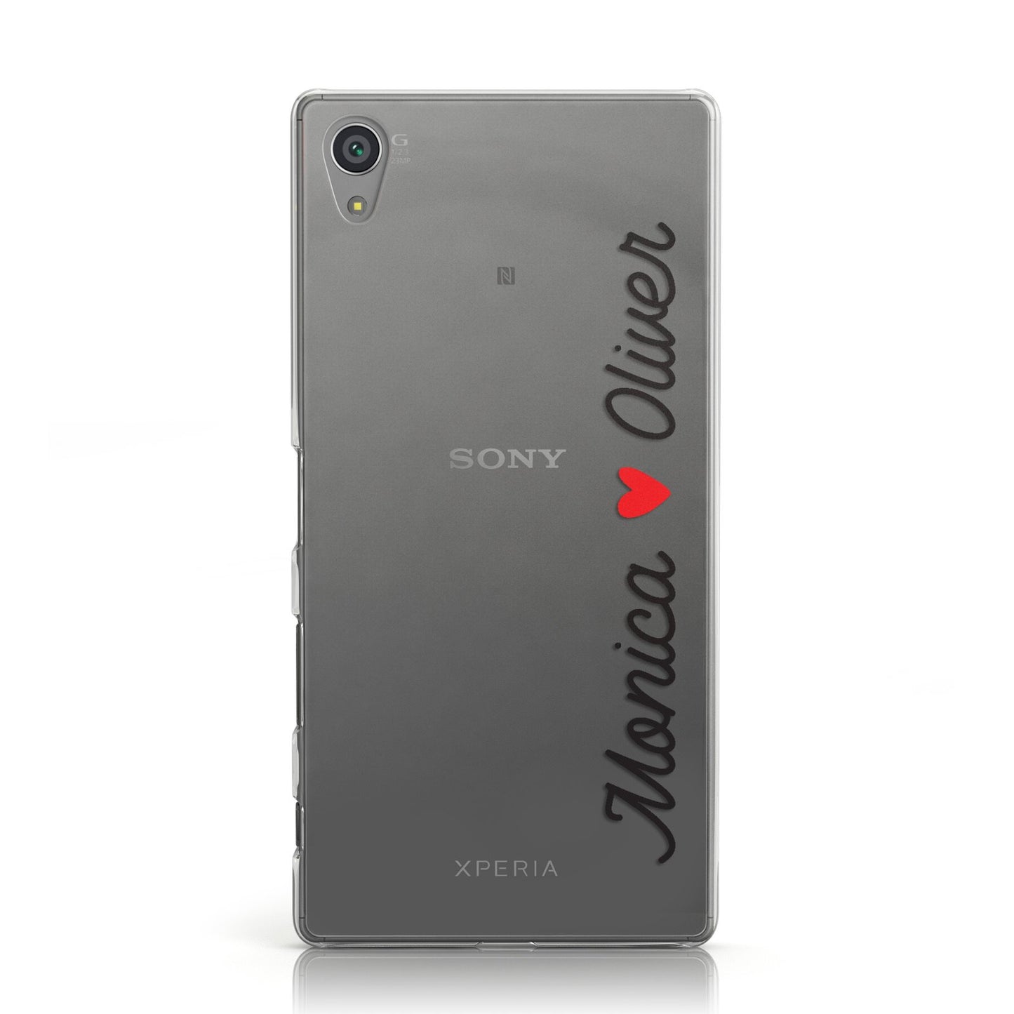Personalised Two Names Couples Clear Custom Black Sony Xperia Case