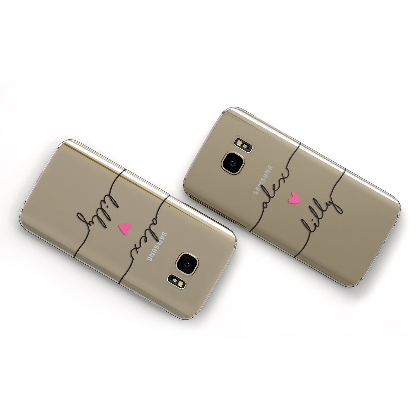 Personalised Two Names For Couples Heart Clear Google Case Flat Overview
