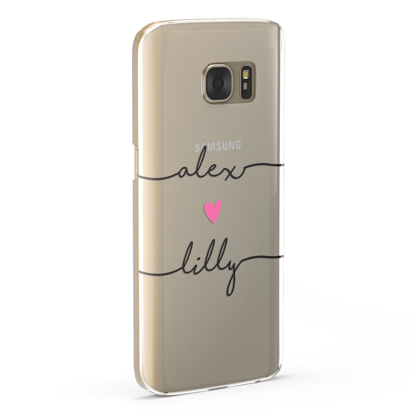 Personalised Two Names For Couples Heart Clear Samsung Galaxy Case Fourty Five Degrees