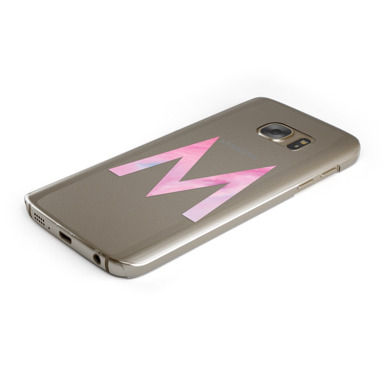 Personalised Unicorn Marble Initial Clear Custom Samsung Galaxy Case Bottom Cutout