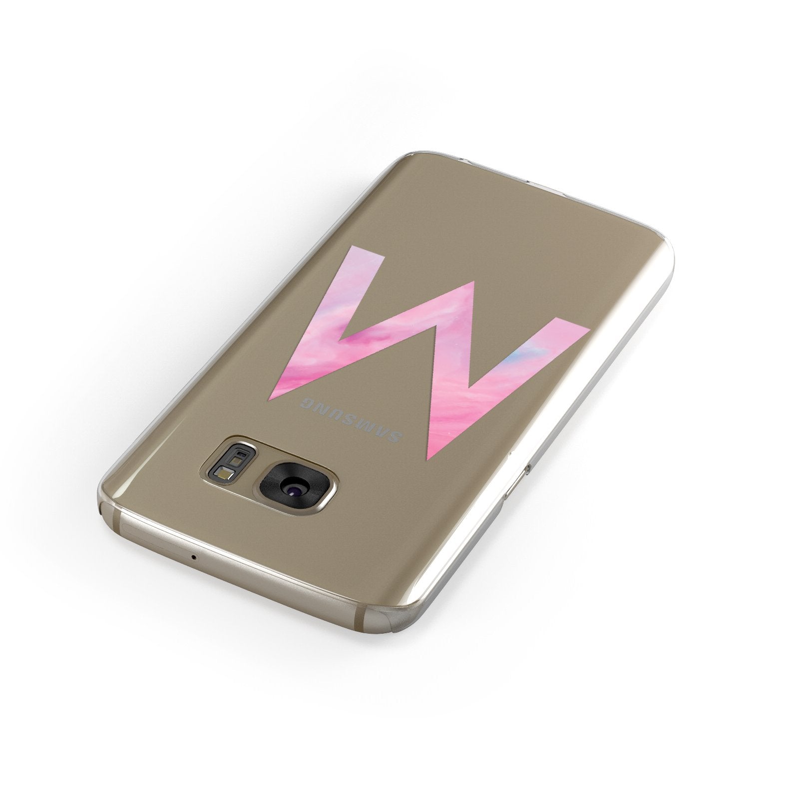 Personalised Unicorn Marble Initial Clear Custom Samsung Galaxy Case Front Close Up
