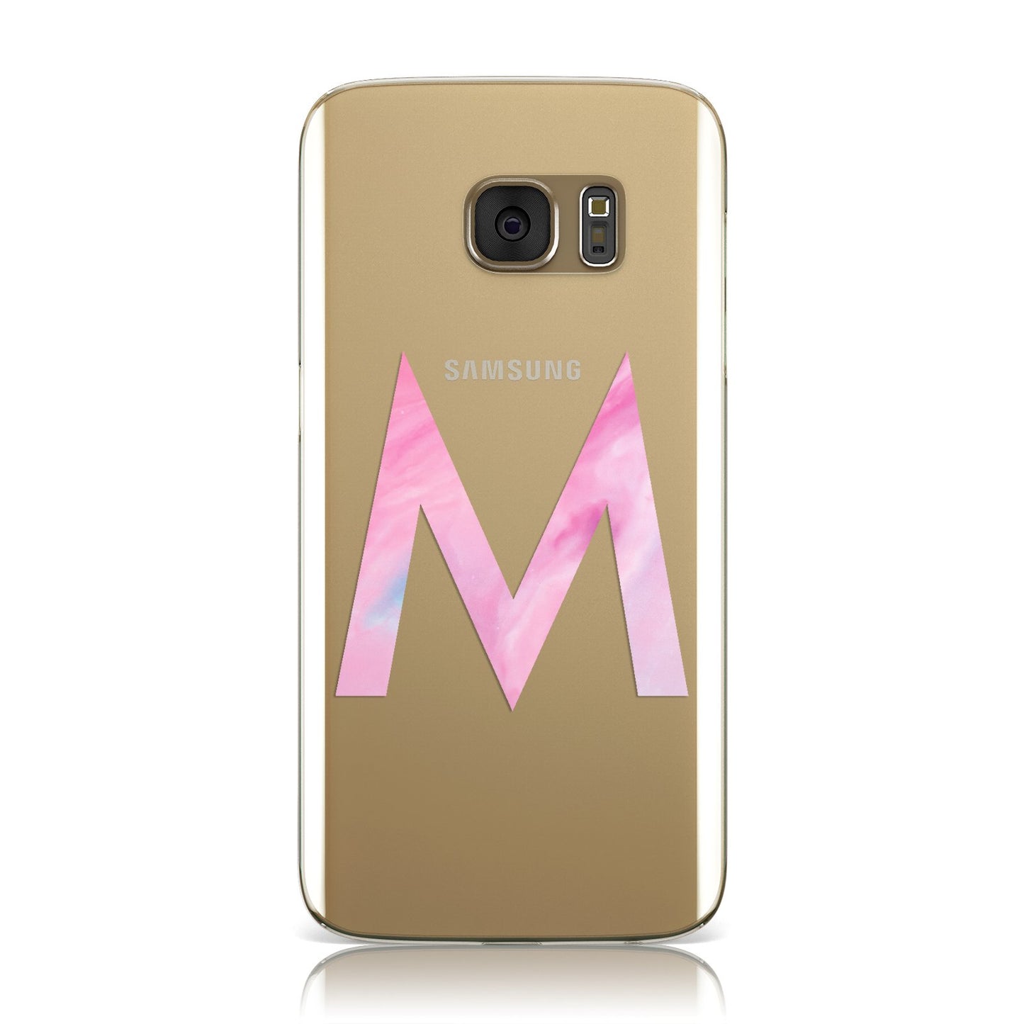 Personalised Unicorn Marble Initial Clear Custom Samsung Galaxy Case