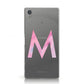 Personalised Unicorn Marble Initial Clear Custom Sony Xperia Case