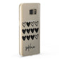 Personalised Valentine Hearts & Name Black Samsung Galaxy Case Fourty Five Degrees