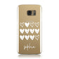 Personalised Valentine Hearts & White Name Transparent Samsung Galaxy Case