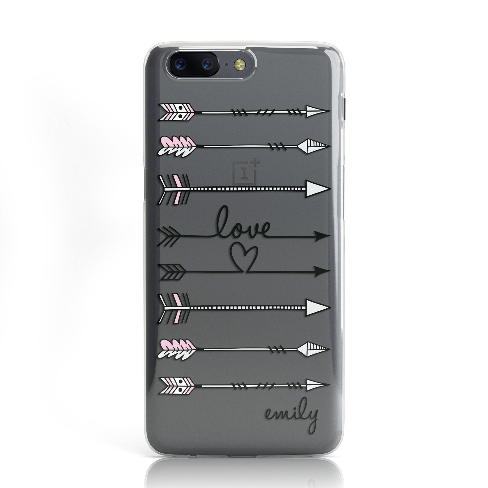 Personalised Valentine Name Clear & Black Oneplus Case
