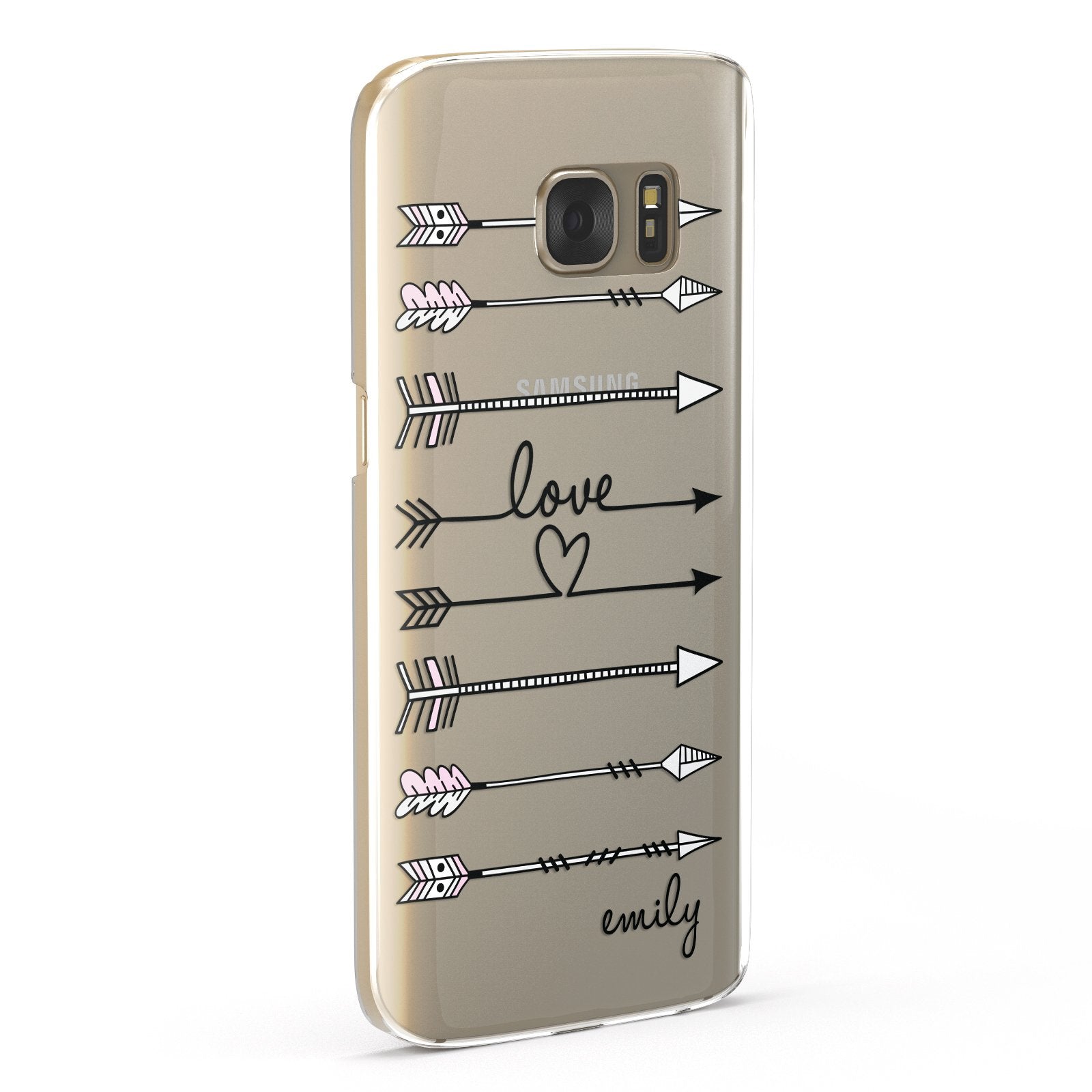 Personalised Valentine Name Clear & Black Samsung Galaxy Case Fourty Five Degrees