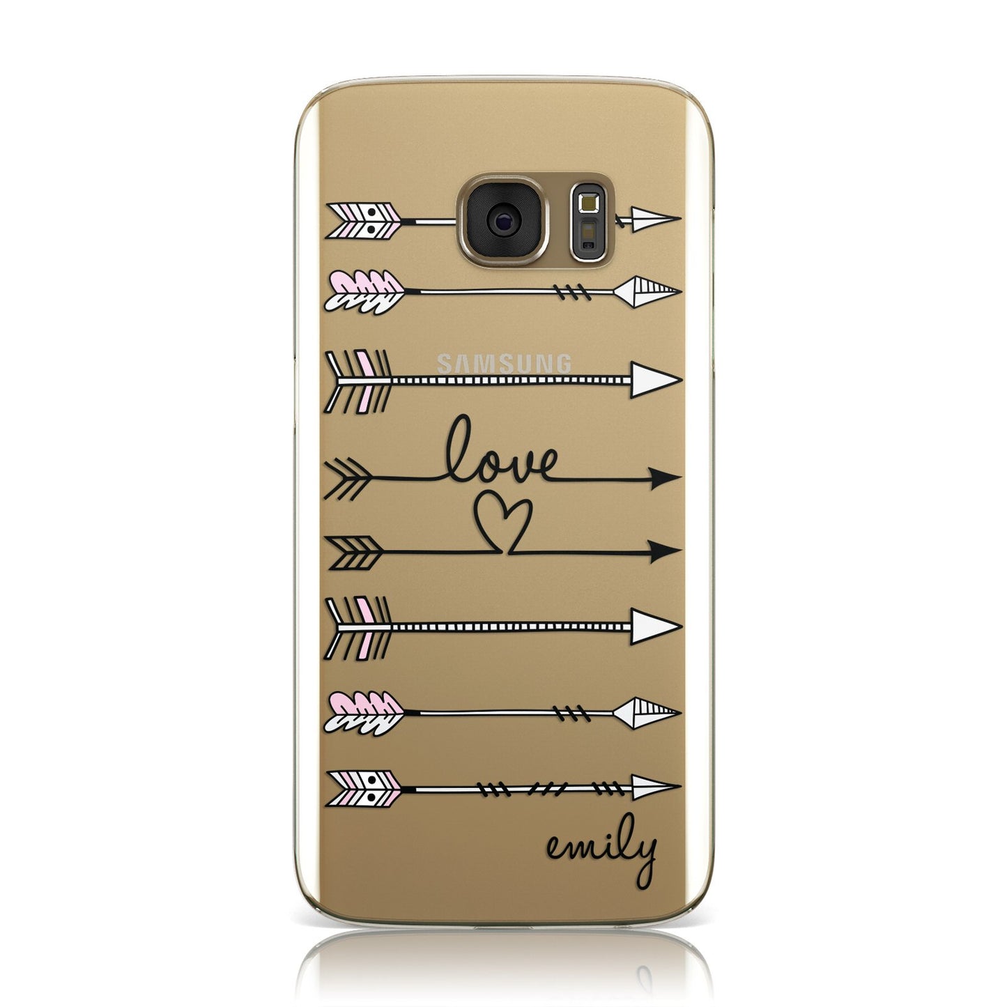 Personalised Valentine Name Clear & Black Samsung Galaxy Case