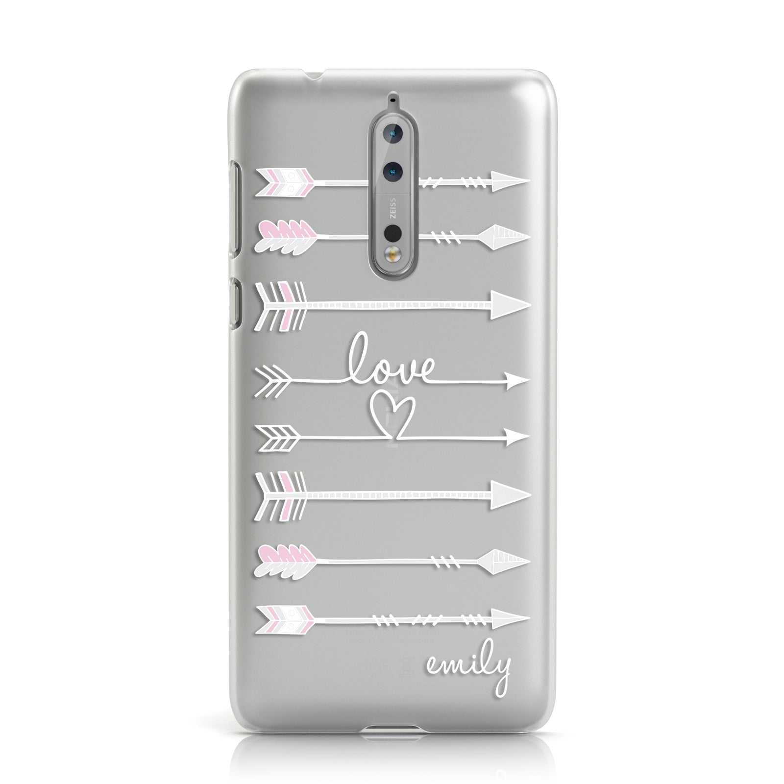 Personalised Valentine White Name Clear Nokia Case