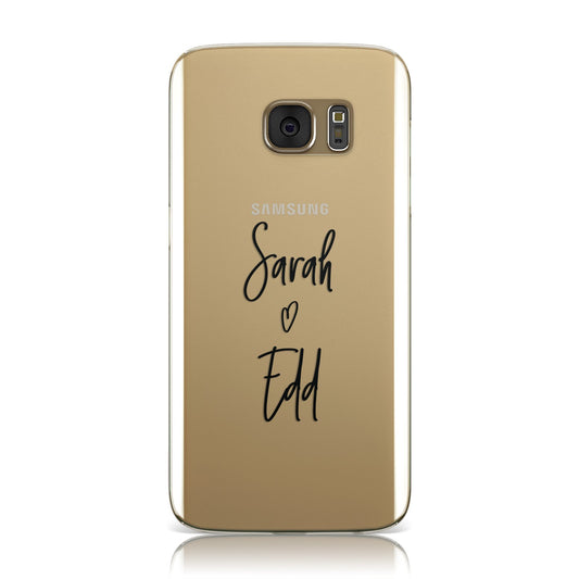 Personalised Valentines Couple Names Black Samsung Galaxy Case