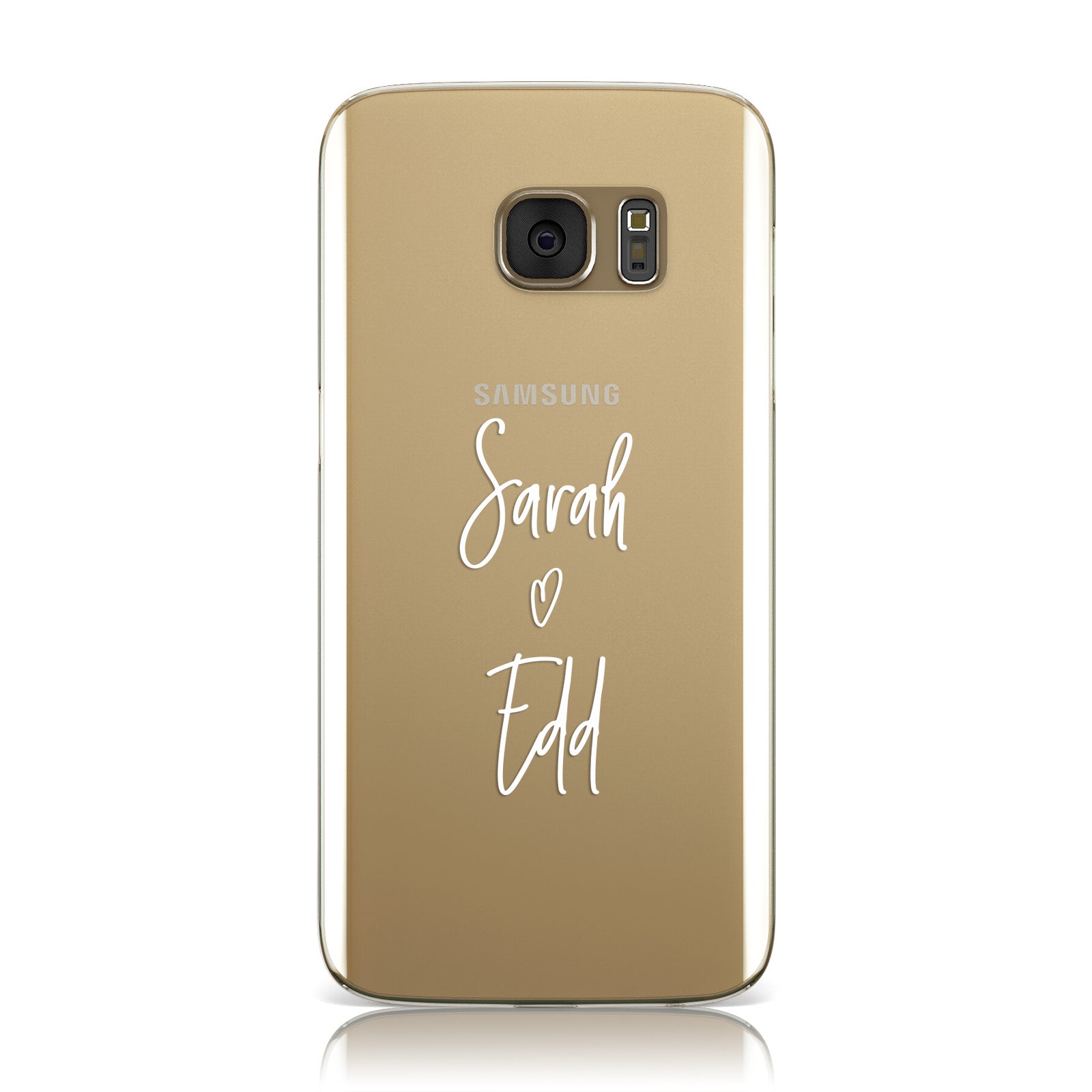 Personalised Valentines Couple White Names Transparent Samsung Galaxy Case