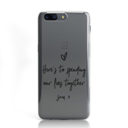 Personalised Valentines Message Name Black Oneplus Case
