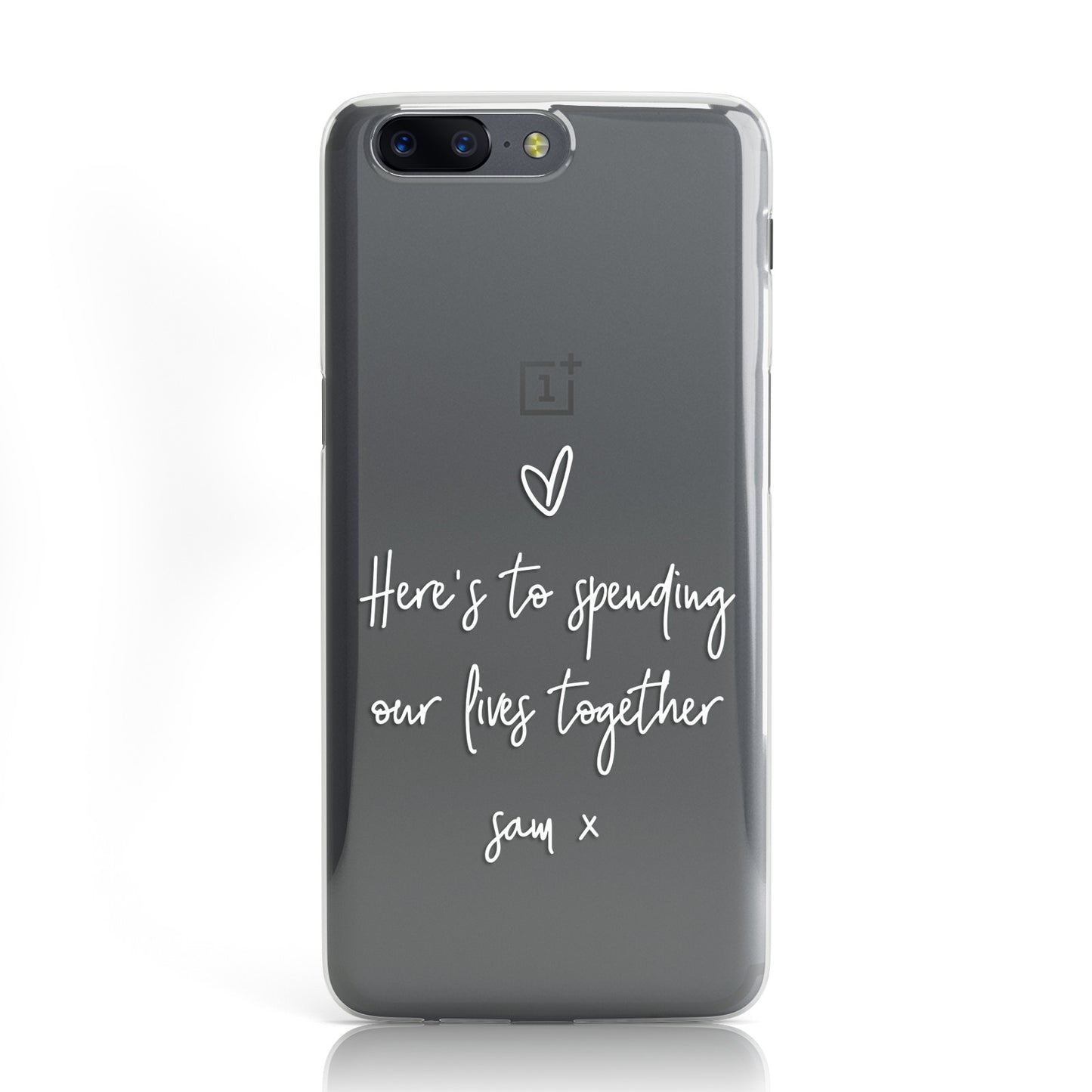 Personalised Valentines Couple White Names Transparent Oneplus Case